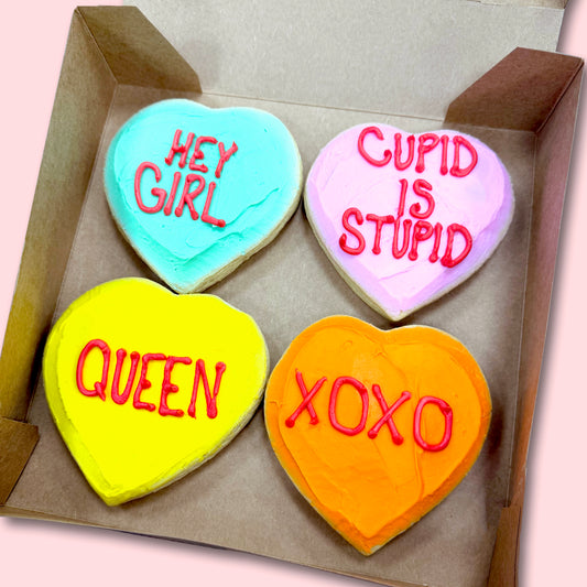 Galentine's Day Frosted Sugar Hearts