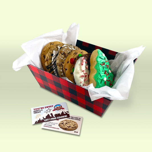 6 5oz Holiday Cookie Basket with 2 FREE Cookie Cards