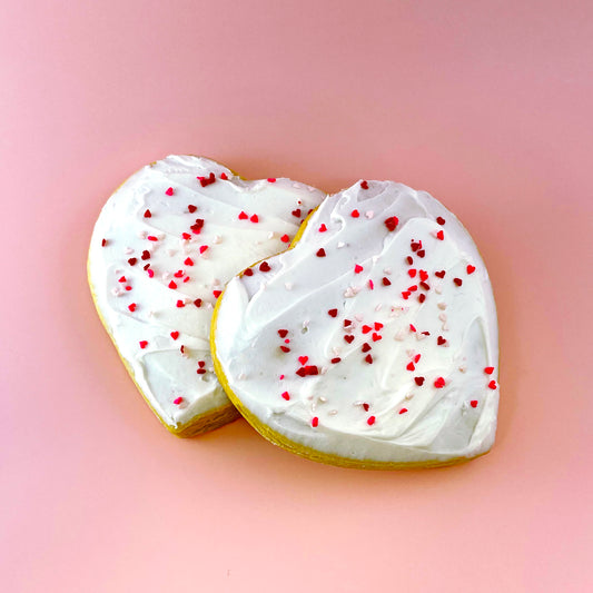 Box of Dozen 5oz Cookies - Frosted Sugar Cookie Hearts
